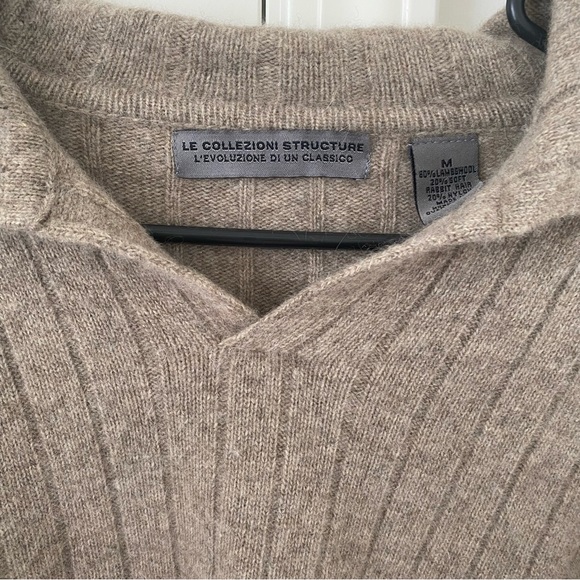 Le Collezioni Structure Men’s Lambswool Blend Long Sleeve Sweater Medium - Picture 3 of 4
